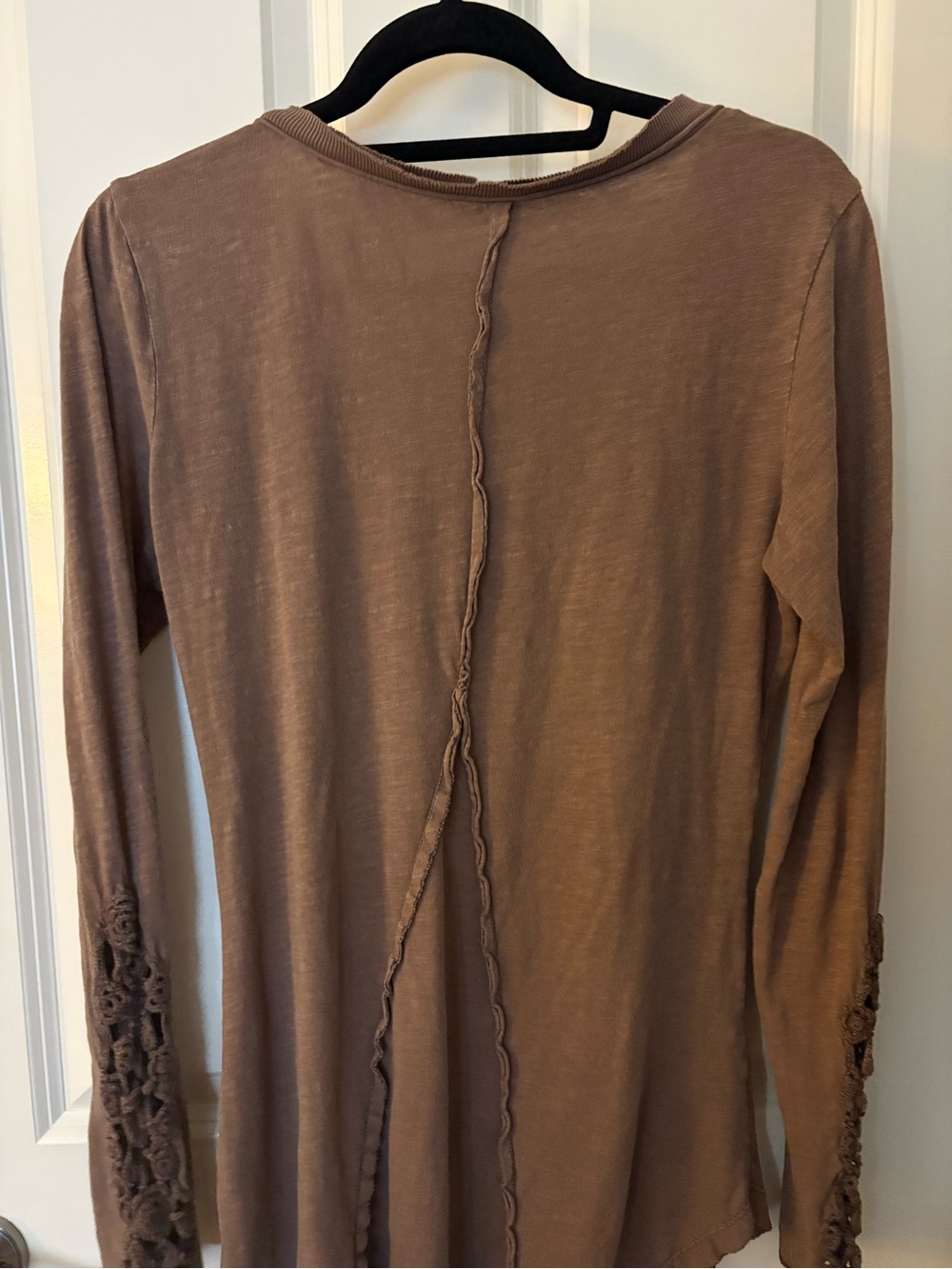 Free People Brown Long-Sleeve Henley Top - Picture 2 of 4